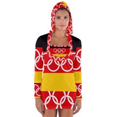 Olympic Flag of Germany, 1960-1968 Long Sleeve Hooded T-shirt