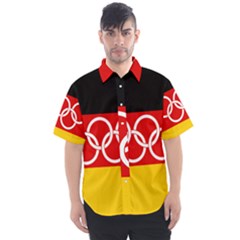 Olympic Flag of Germany, 1960-1968 Men s Short Sleeve Shirt