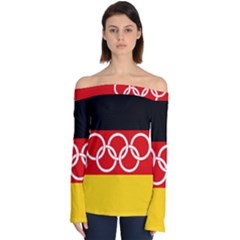 Olympic Flag of Germany, 1960-1968 Off Shoulder Long Sleeve Top