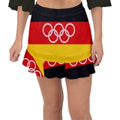 Olympic Flag of Germany, 1960-1968 Fishtail Mini Chiffon Skirt