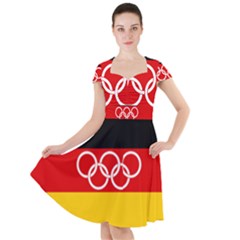 Olympic Flag of Germany, 1960-1968 Cap Sleeve Midi Dress