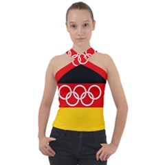 Olympic Flag of Germany, 1960-1968 Cross Neck Velour Top