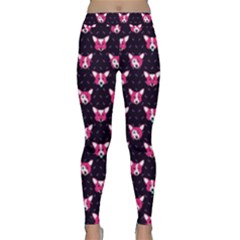 Welsh Corgi Dog Face Purple Classic Yoga Leggings by trulycreative