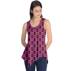 Red Black Abstract Pattern Sleeveless Tunic by BrightVibesDesign