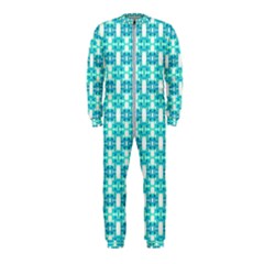 Teal White  Abstract Pattern Onepiece Jumpsuit (kids) by BrightVibesDesign