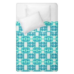 Teal White  Abstract Pattern Duvet Cover Double Side (single Size)
