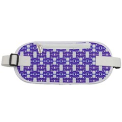 Purple  White  Abstract Pattern Rounded Waist Pouch by BrightVibesDesign