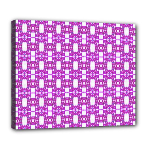 Pink  White  Abstract Pattern Deluxe Canvas 24  X 20  (stretched) by BrightVibesDesign