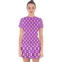 Pink  White  Abstract Pattern Drop Hem Mini Chiffon Dress View1