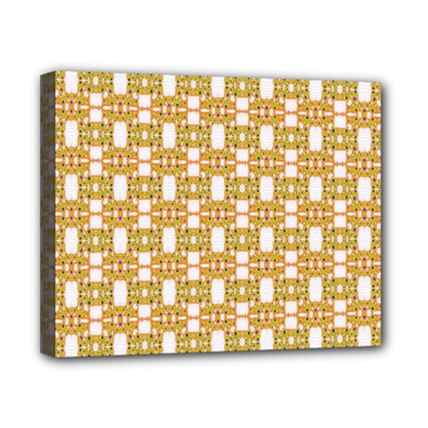 Yellow  White  Abstract Pattern Canvas 10  X 8  (stretched) by BrightVibesDesign