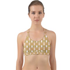 Yellow  White  Abstract Pattern Back Web Sports Bra by BrightVibesDesign