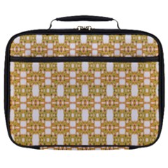 Yellow  White  Abstract Pattern Full Print Lunch Bag by BrightVibesDesign