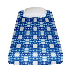 Blue White  Abstract Pattern Fitted Sheet (single Size) by BrightVibesDesign