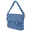 Blue White  Abstract Pattern Buckle Messenger Bag View2