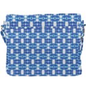 Blue White  Abstract Pattern Buckle Messenger Bag View3