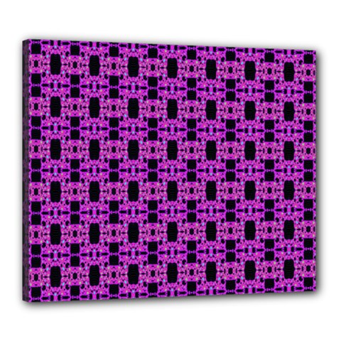 Pink Black Abstract Pattern Canvas 24  X 20  (stretched) by BrightVibesDesign