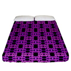 Pink Black Abstract Pattern Fitted Sheet (queen Size) by BrightVibesDesign