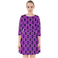 Pink Black Abstract Pattern Smock Dress by BrightVibesDesign