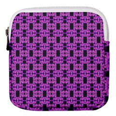 Pink Black Abstract Pattern Mini Square Pouch by BrightVibesDesign