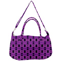 Pink Black Abstract Pattern Removal Strap Handbag by BrightVibesDesign
