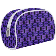 Purple Black Abstract Pattern Makeup Case (large) by BrightVibesDesign