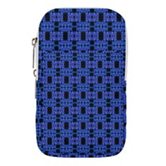 Blue Black Abstract Pattern Waist Pouch (large)