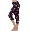 Cute Cartoon Little Fox Charcoal Capri Yoga Leggings View2