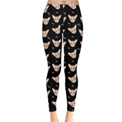 Funny Cartoon Chihuahua Dog Face Leggings 