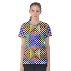 Colorful Circle Abstract White Brown Blue Yellow Women s Cotton Tee