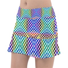 Colorful Circle Abstract White Brown Blue Yellow Tennis Skirt