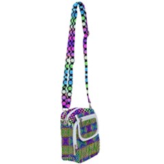 Bright  Circle Abstract Black Yellow Purple Green Blue Shoulder Strap Belt Bag by BrightVibesDesign