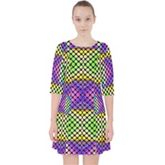 Bright  Circle Abstract Black Yellow Purple Green Blue Pocket Dress by BrightVibesDesign