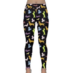 Cute Dachshund Puppy Silhouette Classic Yoga Leggings by trulycreative