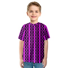 Circles Lines Black Pink Kids  Sport Mesh Tee