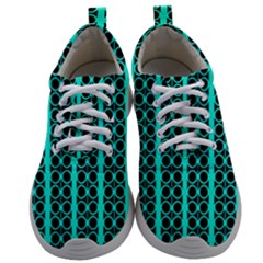 Circles Lines Black Green Mens Athletic Shoes by BrightVibesDesign