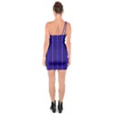 Circles Lines Black Blue One Soulder Bodycon Dress View2