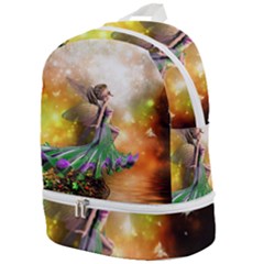 Cute Flying Fairy In The Night Zip Bottom Backpack by FantasyWorld7