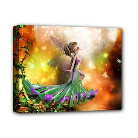 Cute Flying Fairy In The Night Deluxe Canvas 14  X 11  (stretched) by FantasyWorld7