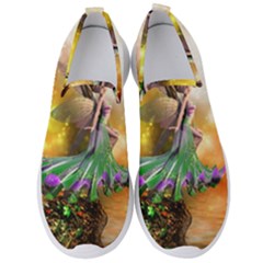 Cute Flying Fairy In The Night Men s Slip On Sneakers by FantasyWorld7