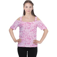 Coffee Pink Cutout Shoulder Tee