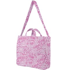 Coffee Pink Square Shoulder Tote Bag