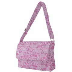 Coffee Pink Full Print Messenger Bag (l) by Amoreluxe