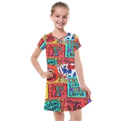 Need Coffee Kids  Cross Web Dress by Amoreluxe