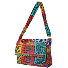 Need Coffee Full Print Messenger Bag (l) by Amoreluxe