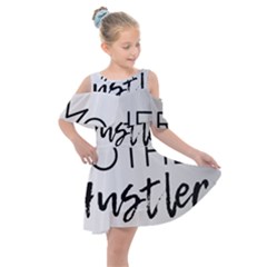 Mother Hustler Kids  Shoulder Cutout Chiffon Dress