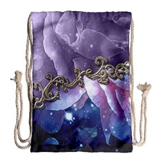 Wonderful Floral Design Drawstring Bag (large) by FantasyWorld7