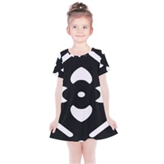 Pattern Flower Black Kids  Simple Cotton Dress by HermanTelo