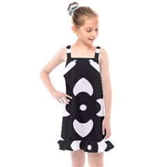 Pattern Flower Black Kids  Overall Dress