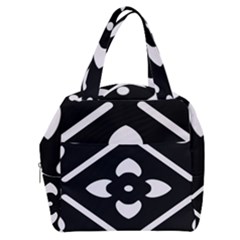 Pattern Flower Black Boxy Hand Bag by HermanTelo