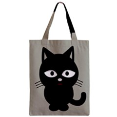 Cat Pet Cute Black Animal Zipper Classic Tote Bag